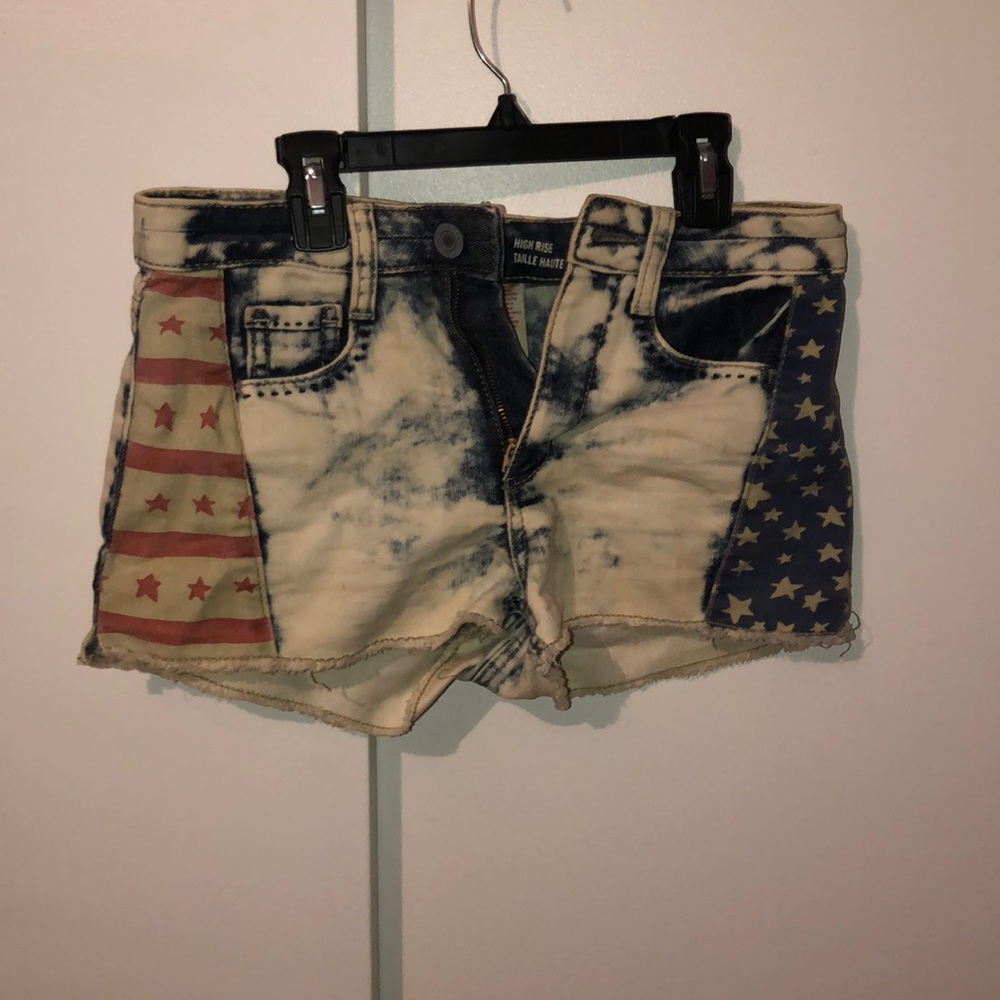 American flag denim booty shorts